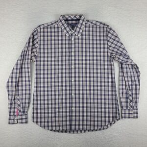 Jeremey Argyle NYC Shirt Mens XL Purple Blue Plaid Dress Button Up